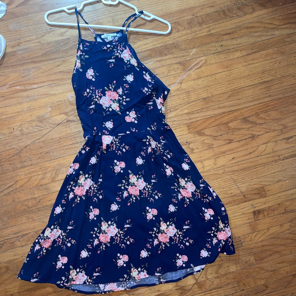 Floral navy dress